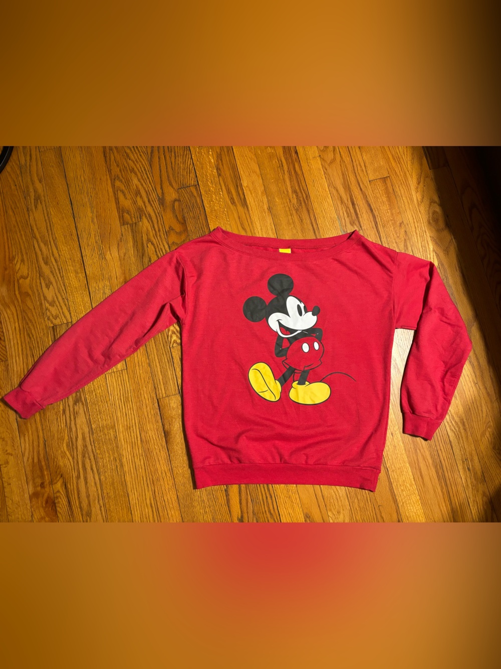 Disney Red Off-the-Shoulder Mickey Sweatshirt - Picture 6 of 10